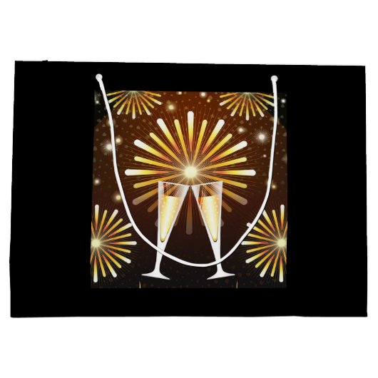 Champagne en Fireworks Celebration Groot Cadeauzakje (Achterkant)