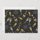 Champagne en glazen Foto Gelukkig Nieuwjaar Kaart (Achterkant)