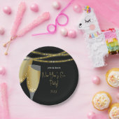 Champagne en Glitter Strings | Eve-partij nieuwjaa Papieren Bordje (Feest)