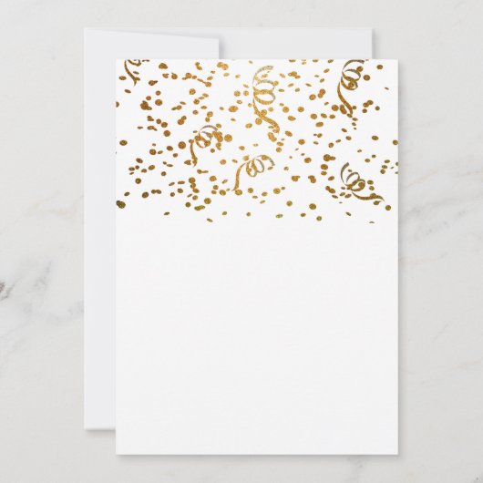 Champagne en Gold Confetti White 50e verjaardag Kaart (Achterkant)