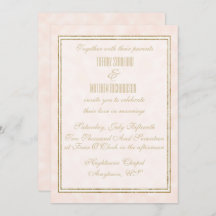 Champagne en Gold Elegant Wedding Invitation