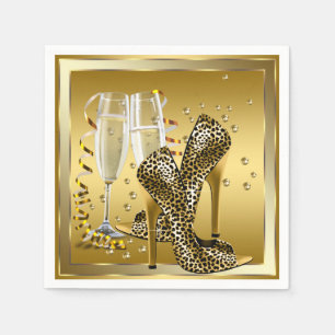 Champagne en hoge hakken servet