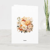 Champagne en Ivoor Bloemen Bruiloft Bedankkaart (Achterkant)