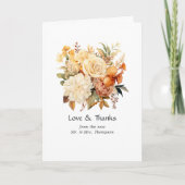 Champagne en Ivoor Bloemen Bruiloft Bedankkaart (Voorkant)