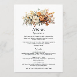 Champagne en Ivoor Bloemen Bruiloft Menu