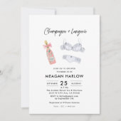 Champagne en Lingerie Vrijgezellenfeest Kaart (Voorkant)