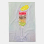 Champagne en Macaroons Kitchen Towel Theedoek (Verticaal)