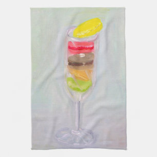 Champagne en Macaroons Kitchen Towel Theedoek