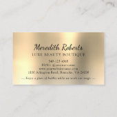 Champagne en Makeup Gold Foil Glitter Visitekaartje (Achterkant)