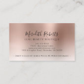 Champagne en Makeup Roos Gold Foil Glitter Visitekaartje (Achterkant)