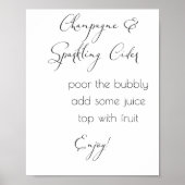 Champagne en mousserende cider- minimale bruiloft poster (Voorkant)