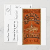 Champagne en  oestertheater briefkaart (Voorkant / Achterkant)
