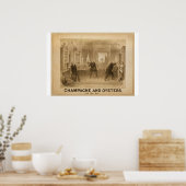 Champagne en Oysters Retro Theater Poster (Keuken)