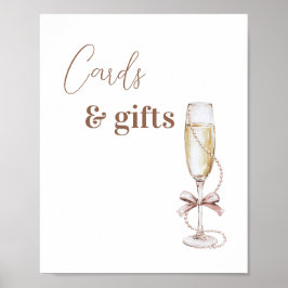 Champagne en parels Kaarten en geschenken teken Poster
