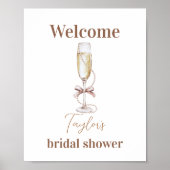 Champagne en parels Vrijgezellenfeest Poster (Voorkant)