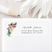 Champagne en Roze Floral Return Address Label (Insitu)