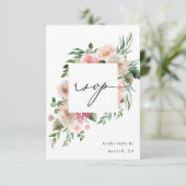 Champagne en roze Floral w Meal RSVP 2 (Staand voorkant)