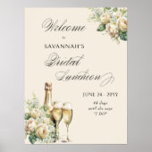 Champagne en Rozen Bridal Luncheon Welkom Poster (Voorkant)