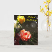 Champagne en Rozen Kaart (Gele Bloem)