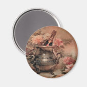 Champagne en Rozen Magneet (Voorkant / Achterkant)