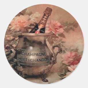 Champagne en Rozen Ronde Sticker