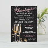 Champagne en Spa Day Brunch Bruidsborrel Kaart (Staand voorkant)