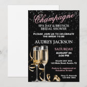 Champagne en Spa Day Brunch Bruidsborrel Kaart (Voorkant / Achterkant)