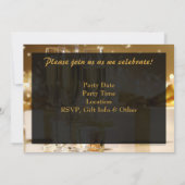 Champagne en Sparkles Golden 50e Uitnodigingen (Achterkant)