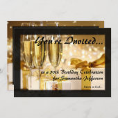 Champagne en Sparkles Golden 50e Uitnodigingen (Voorkant / Achterkant)