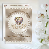 Champagne en Taupe bruiloft, bruiloft uitnodiginge Kaart