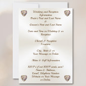 Champagne en Taupe bruiloft, bruiloft uitnodiginge Kaart