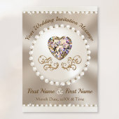 Champagne en Taupe bruiloft, bruiloft uitnodiginge Kaart