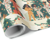 Champagne en vakantie meisjes nacht cadeaupapier (Rol Hoek)