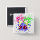 Champagne en vuurwerk Button (Voorkant /achterkant)