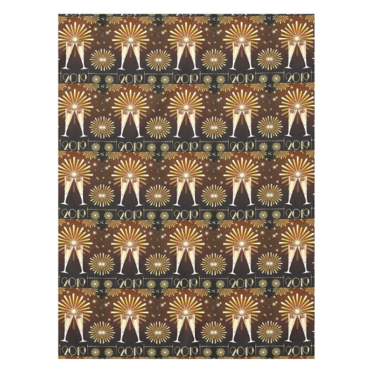 Champagne en vuurwerk New Years Eve 2019 Patroon Tafelkleed (Voorkant)