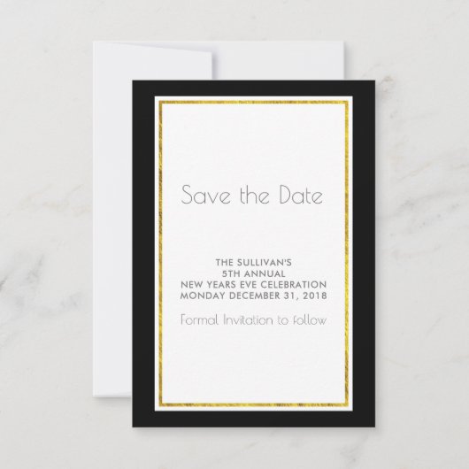 Champagne en vuurwerk New Years Save the Date (Achterkant)