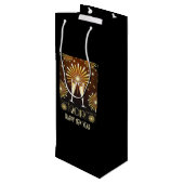 Champagne en vuurwerk - nieuwjaarsjaar 2019 wijn cadeautas (Achterkant Gekanteld)