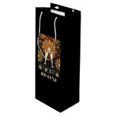 Champagne en vuurwerk - nieuwjaarsjaar 2019 wijn cadeautas (Voorkant Gekanteld)