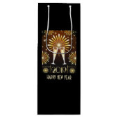 Champagne en vuurwerk - nieuwjaarsjaar 2019 wijn cadeautas (Voorkant)