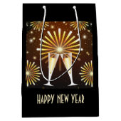 Champagne en vuurwerk oudejaarsavond medium cadeauzakje (Voorkant)