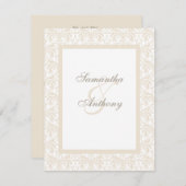 Champagne en witte bruiloft uitnodigingen (Voorkant / Achterkant)