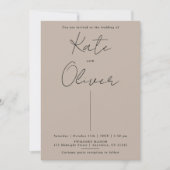 Champagne en Zwarte Huwelijksuitnodiging Kaart (Voorkant)