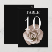 Champagne en zwarte Roos banquet-nummerkaart Briefkaart (Voorkant / Achterkant)