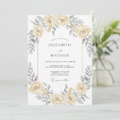 Champagne Ethische Romantische Bruiloft Kaart (Staand voorkant)