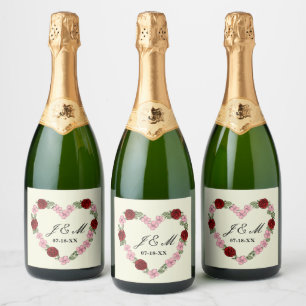 Champagne-etiket landelijke bruiloft sparkling wijnetiket