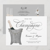 Champagne Evenement Uitstellen Trouwdatum Wijzigin Aankondiging (Voorkant / Achterkant)