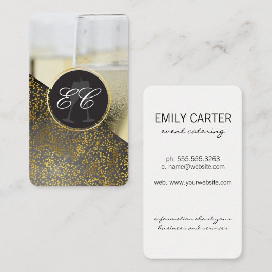 Champagne Evenementen en Vieringen Visitekaartje (Voorkant / Achterkant)