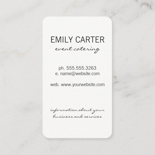 Champagne Evenementen en Vieringen Visitekaartje (Achterkant)