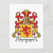 Champagne Family Crest Briefkaart (Voorkant)