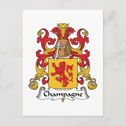 Champagne Family Crest Briefkaart (Voorkant)